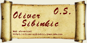 Oliver Sibinkić vizit kartica